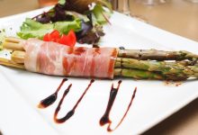 Gegrillter Spargel mit Schinken