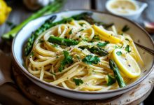 Zitronen-Linguine mit Spargel